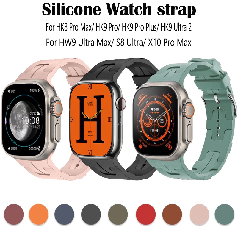 Silicone Strap For HK8 Pro Max/ HK9 Pro/ HK9 Pro Plus/ HK9 Ultra 2 Band ...
