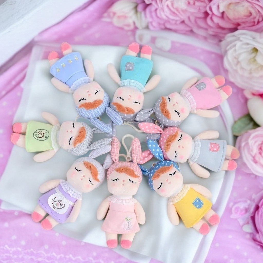 Metoo Doll Mini Angela Charm Kids Toy Mini Angela Keychain Plush Rabbit ...