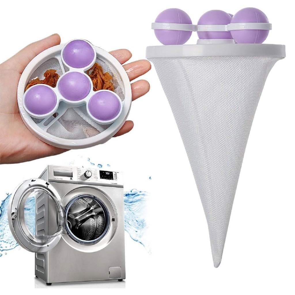 1Pc Portable Washing Machine Hair Removal Catcher Filter Cleaning Balls ...