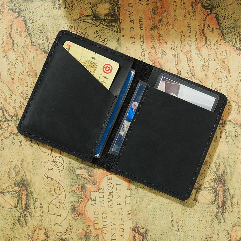 GENODERN Crazy Horse Leather Card Clamp First Layer Cowhide Multi ...