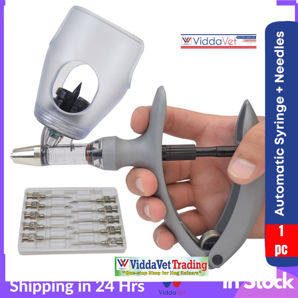 Viddavet Adjustable Continuous syringe + 10 pcs Needles Adjustable ...