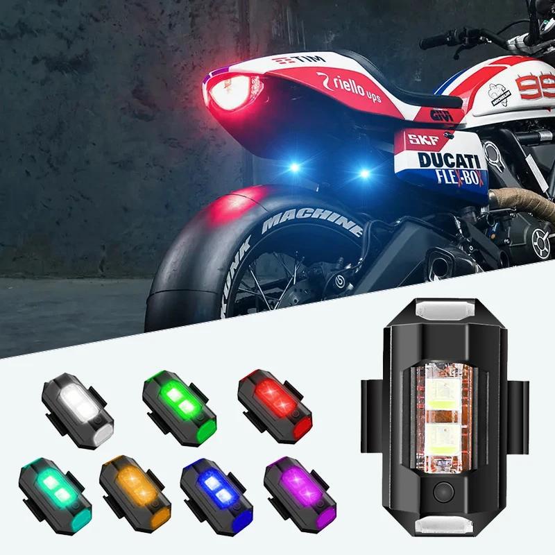 2pcs Motorcycle Led Mini Signal Light Drone Strobe Light 7 Colors Turn ...