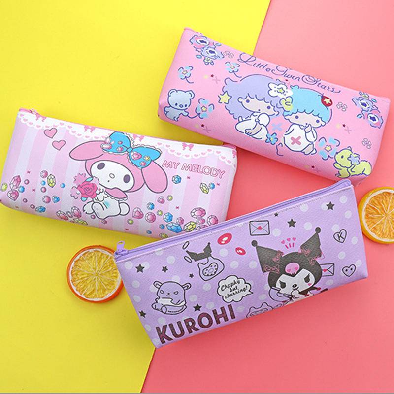 Sanrio Pencil Cases Kuromi My Melody Hellokitty Cinnamoroll Stationery ...