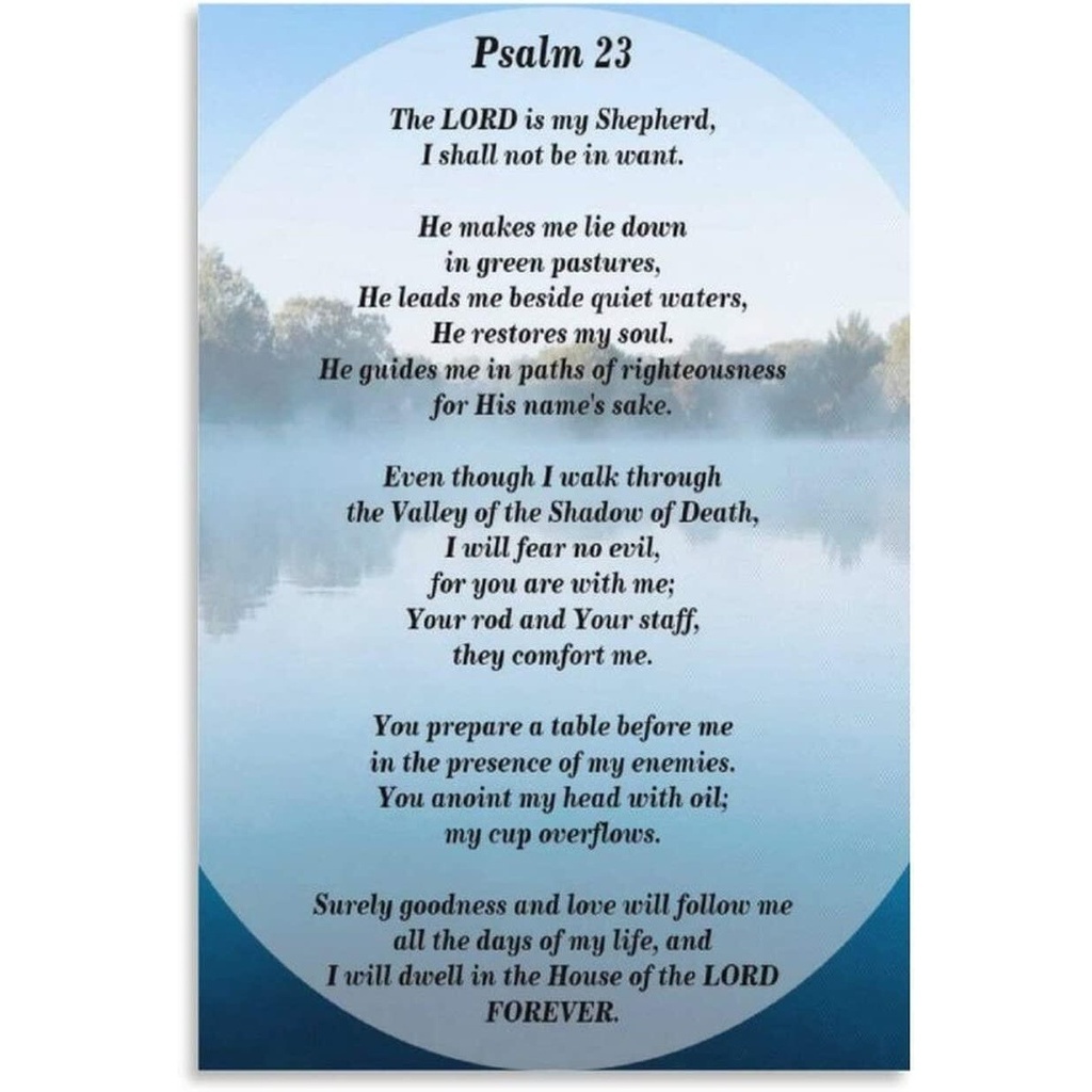 Canvas Wall Art Abstract Canvas Wall Decor Psalm 23 The Lord Is My ...