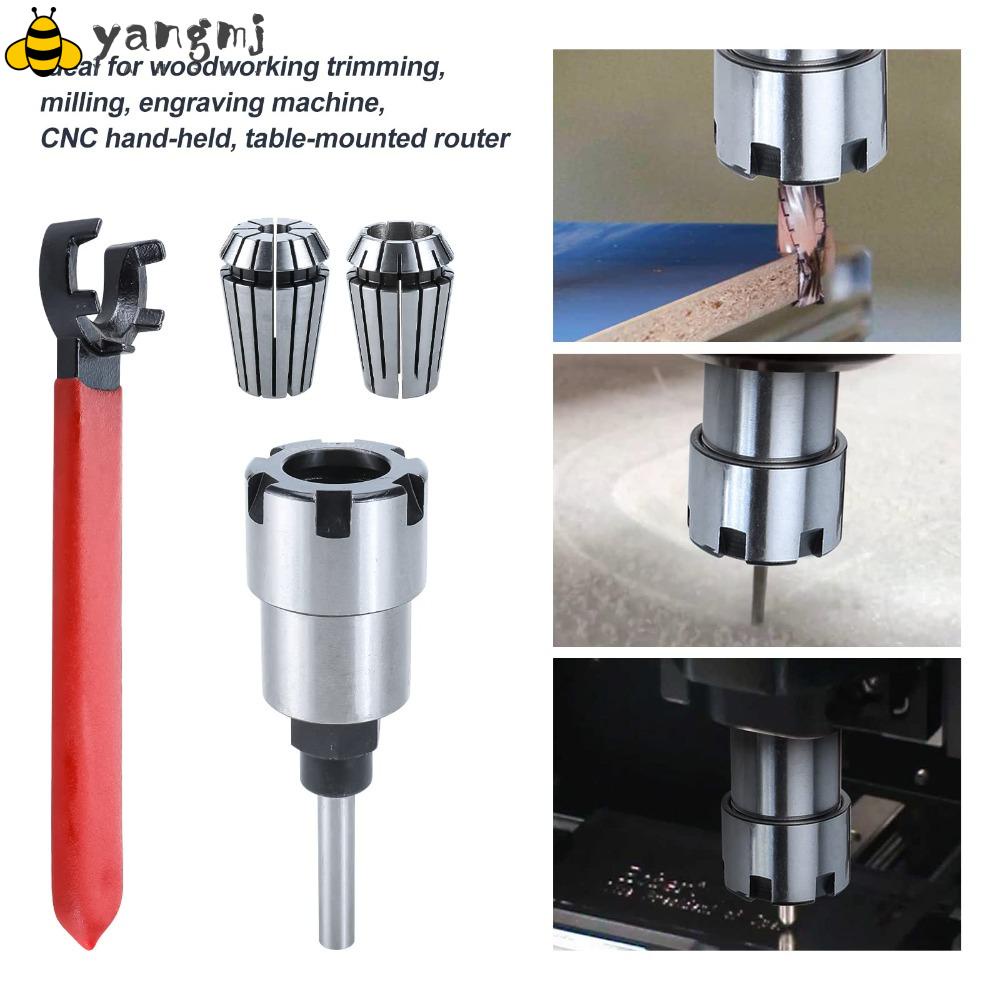 YANGMJ 1/4 Inch Shank Router Bit, Collet ER17M Spring Collet Extension