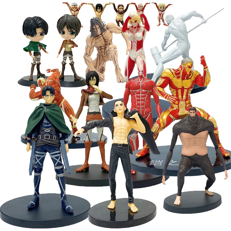 New Attack on Titan Action Figure Levi Ackerman Eren Yeager Mikasa Ackerman  Pvc Figures Statue Model Toy Gift | Shopee Philippines