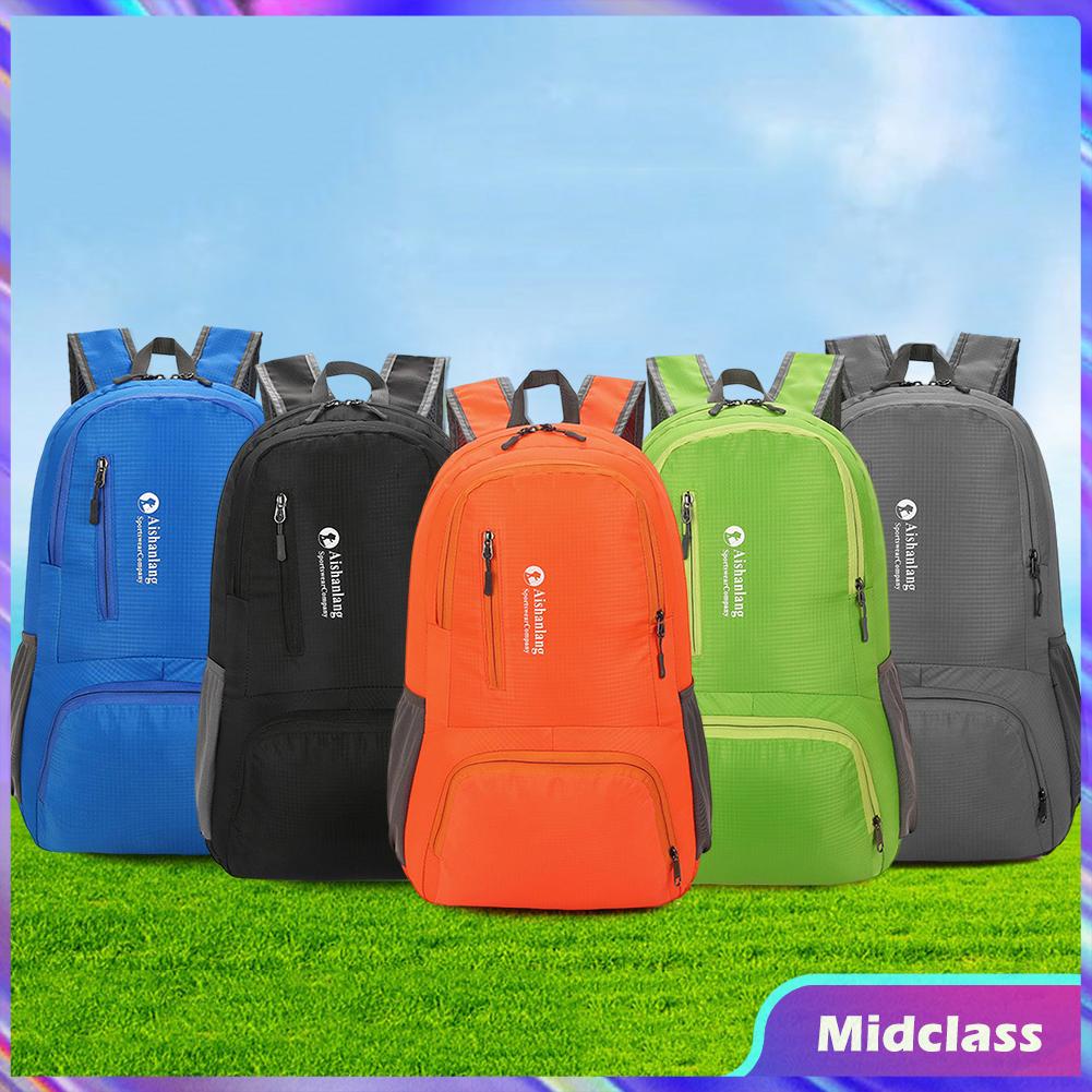 Folding Knapsack Foldable Trekking Backpack Ultra Light Nylon Large Capacity Adjustable Shoulder