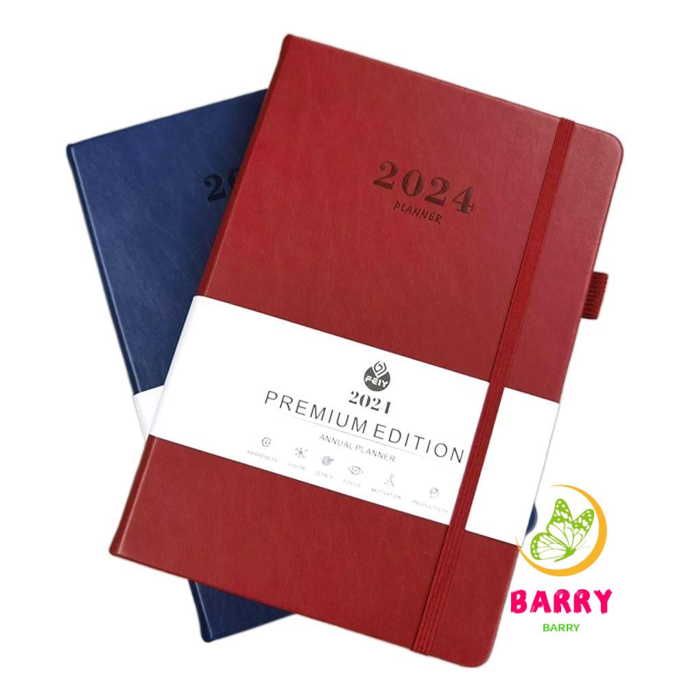 BARRY 2024 Daily Planner, PU Leather 365-Days A5 Weekly Notebook ...