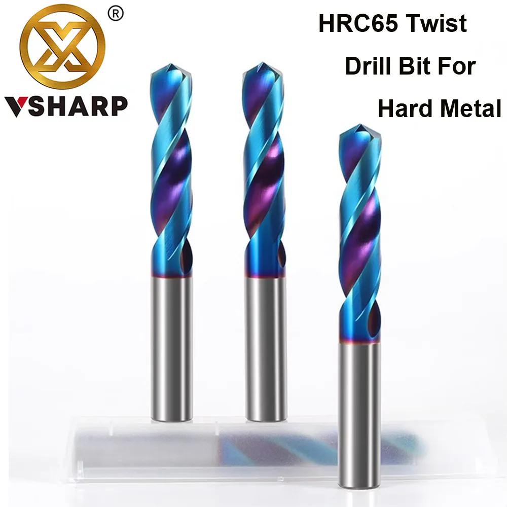 Vsharp 1.9mm -5.9mm HRC65 NACO4 Coating Solid Carbide Twist Drill Bit ...