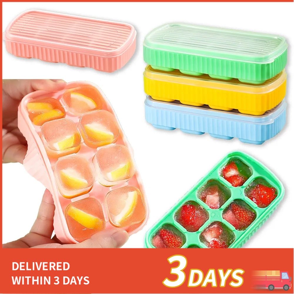 Ice Cube Tray, Stackable Ice Trays for Freezer with Lid and Bin, Easy  Release 64 Nuggets Ice for Chilling Cocktails Whiskey Tea Coffee Cool Drinks