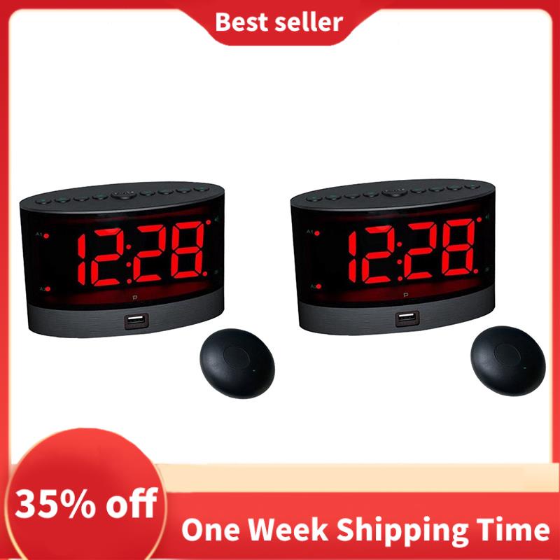 2023 2X Extra Loud Alarm Clock with Wireless Bed Shaker,Vibrating Dual