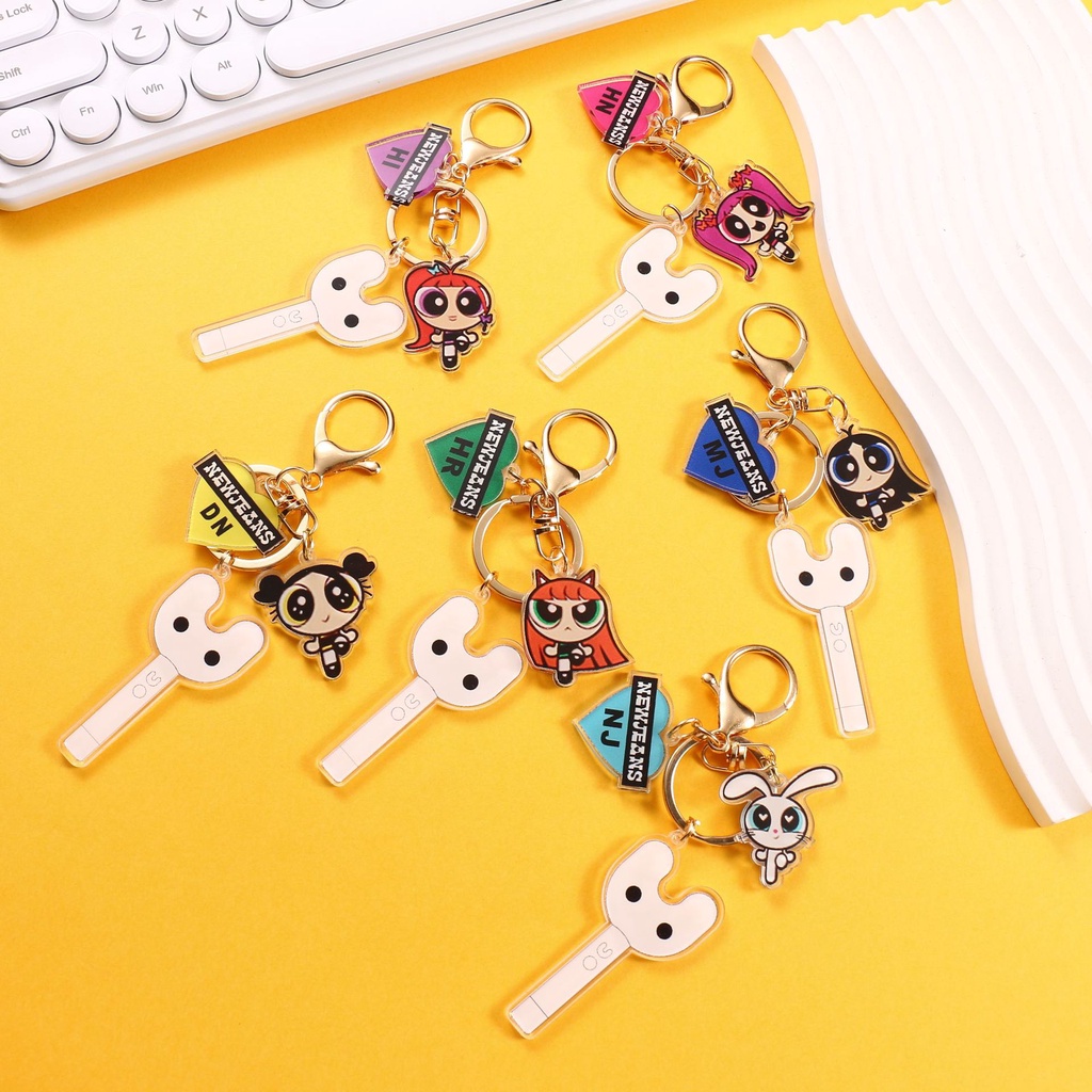 Kpop Idol Nwjns Light Stick Keychains The Powerpuff Girls Key Ring ...