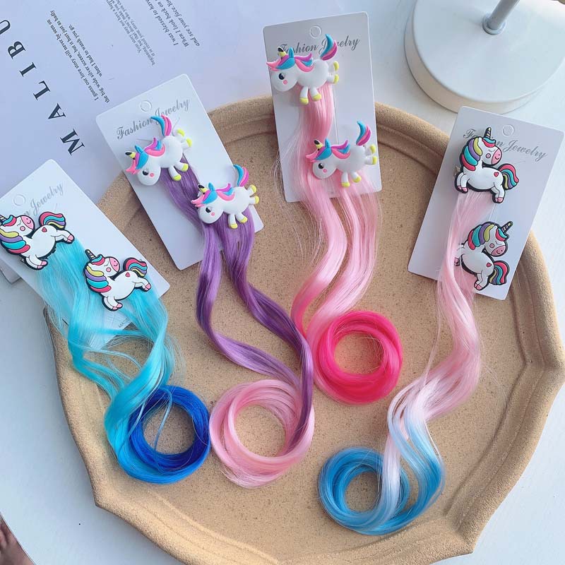 Unicorn hair clip hair accessories for children rainbow hair