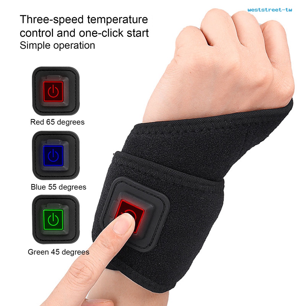 WT>Wrist Thumb Brace Heating Pad Temperature Adjustable PlugPlay