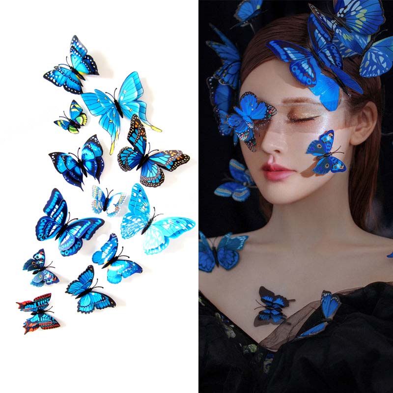 Photography Art Creative Makeup Blue Butterfly Face Accessories Face