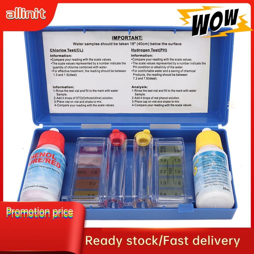 Allinit Pool Water PH Quality Box Testing Outdoor for Swimming Bromine