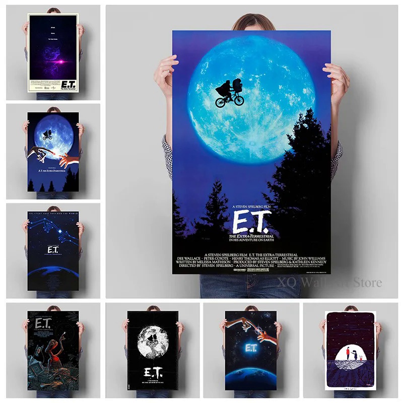 ET Alien Movie Retro Nostalgia Poster Decoration Mural and Living Room ...