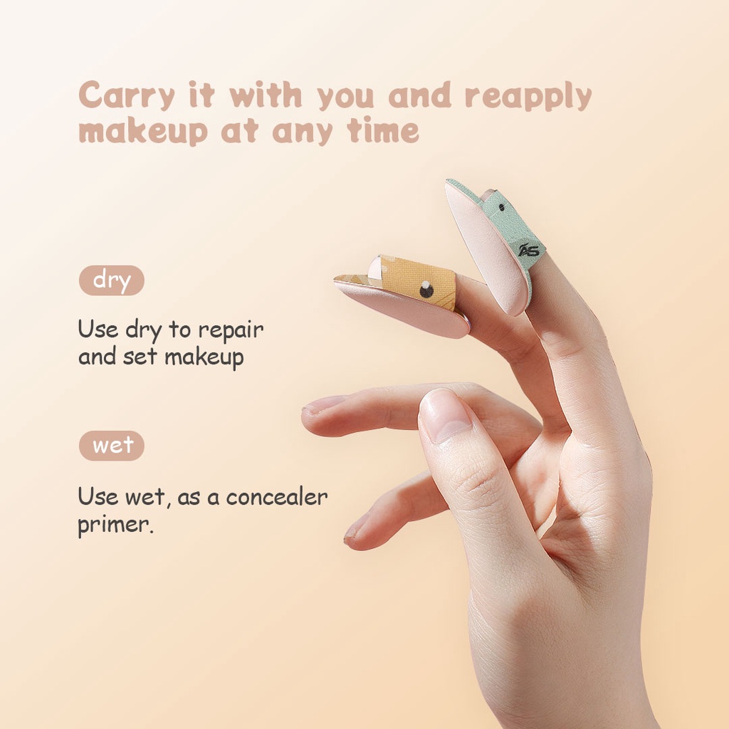 Ashley Shine Mini Fingertip Powder Puff Droplet Puff BB Cream Puff ...