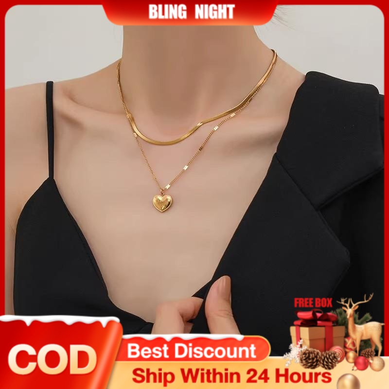 18k gold plated Titanium Steel Necklace Simple High Quality Necklace
