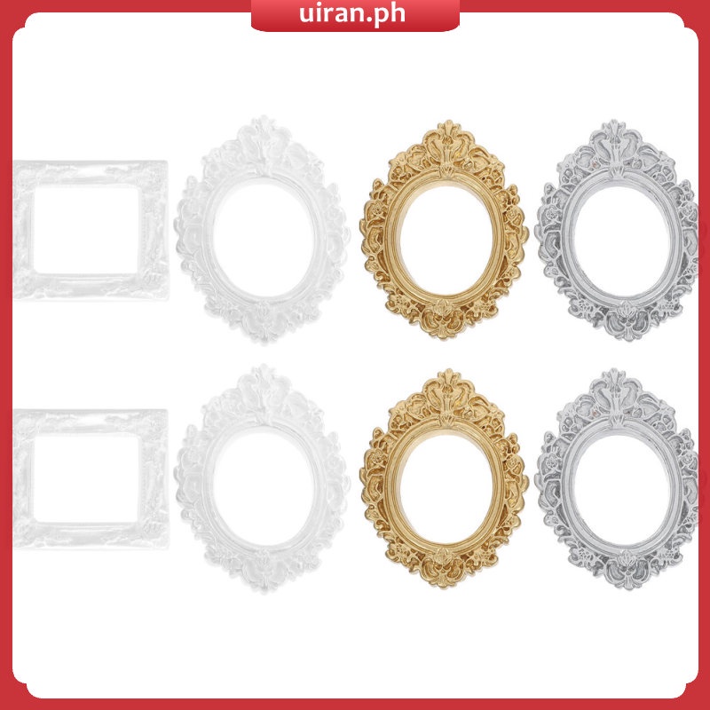 8 Pcs Gold Home Decor Mini Photo Album Decorative Frame Resin Ornaments ...