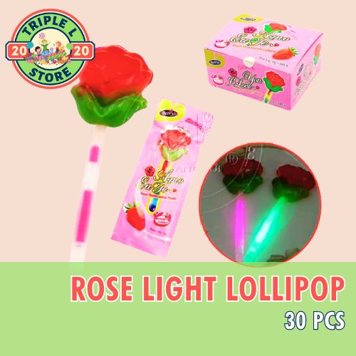 30 PCS Rose Light Lollipop Stick / Rose Shape Lollipop Candy Paninda Toys  Candy | Shopee Philippines