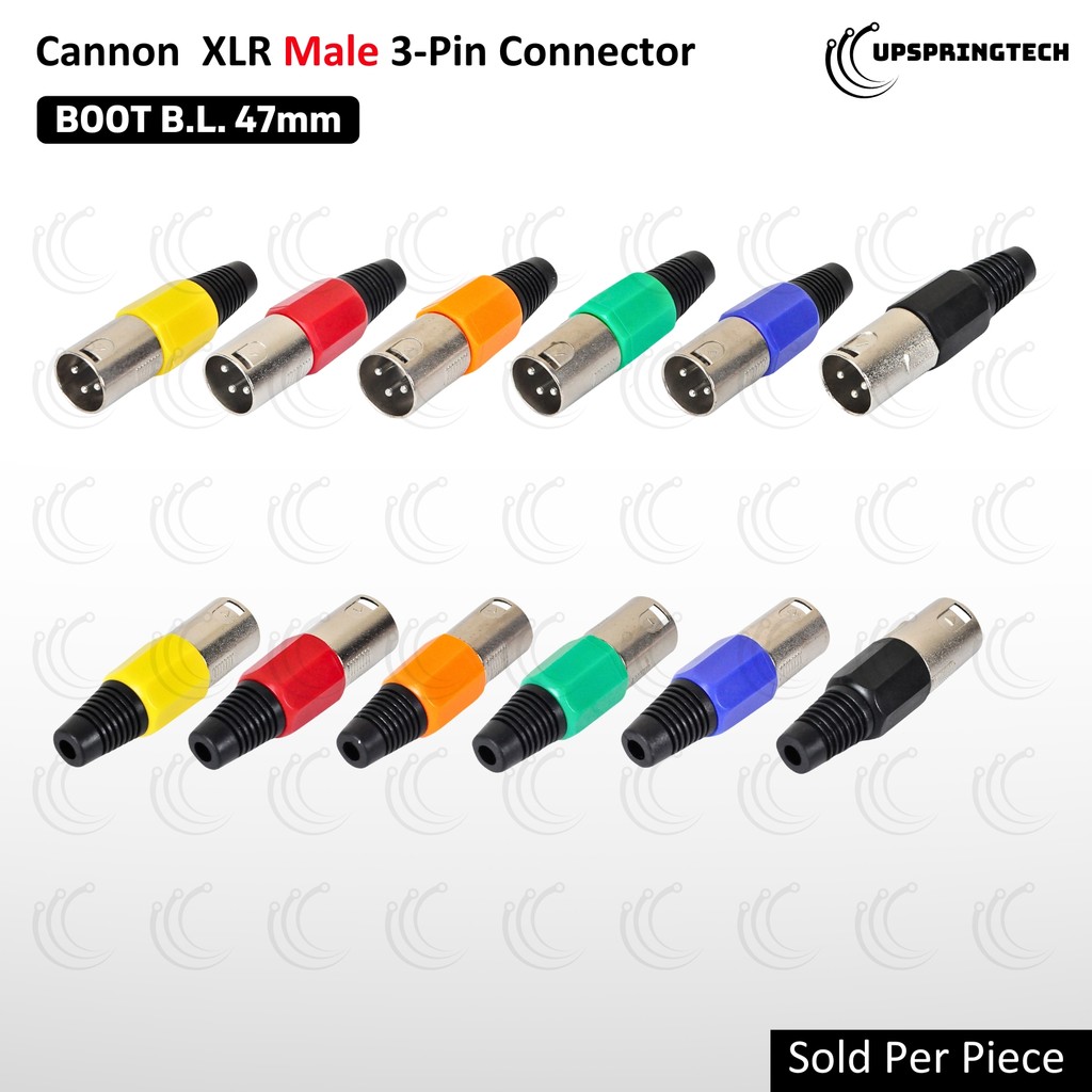 Cannon Original XLR Male 3-Pin Connector with Boot - B.L 47mm | Shopee ...