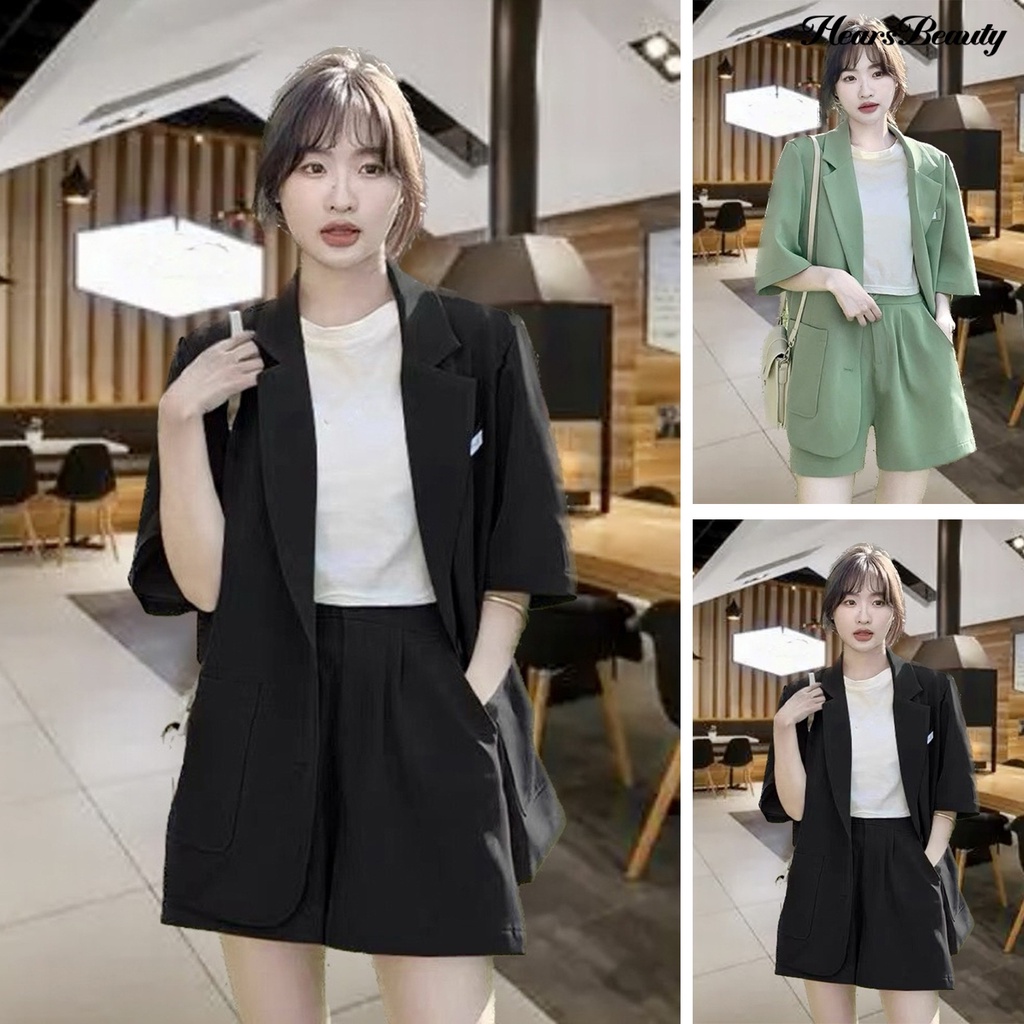 New Professional Two-piece Suits Women Korean Fashion Loose Long Sleeve  Blazer+high Waist Wide