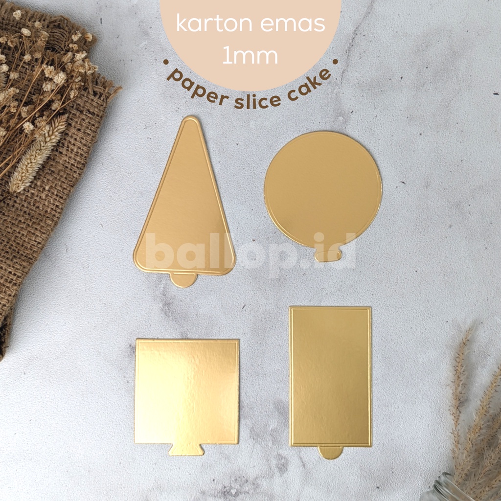 Paper Slice Cake Bread Snack Triangle Cut Round Gold Tray Base Box ...