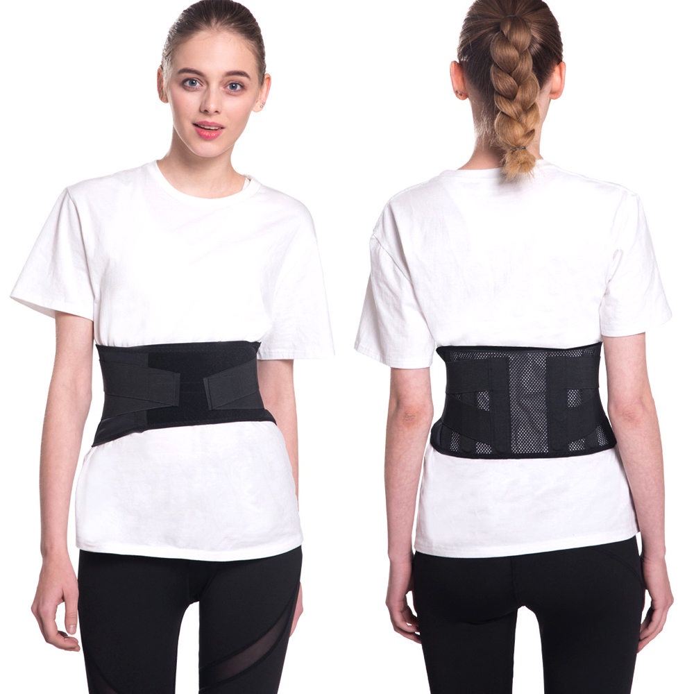 FEATOL Back Brace Support Belt-Lumbar Support Back Brace For Back Pain, Sciatica, Scoliosis, Herniated Disc Adjustable Support Straps-Lower Back Brace With Removable Lumbar Pad For Men & Women