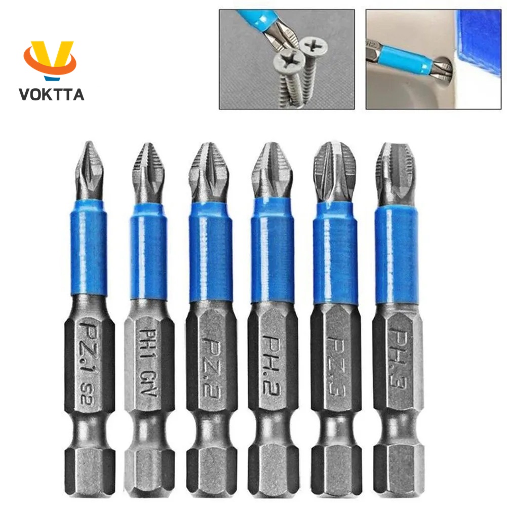 VOKTTA 6Pcs Screwdriver Bit Set Phillips/Cross Head
