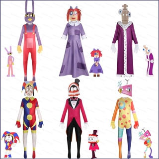 The Amazing Digital Circus Cosplay Costume Anime Clown Pomni Jax ragatha  Costumes Jumpsuit Mask Halloween for kids boy girls