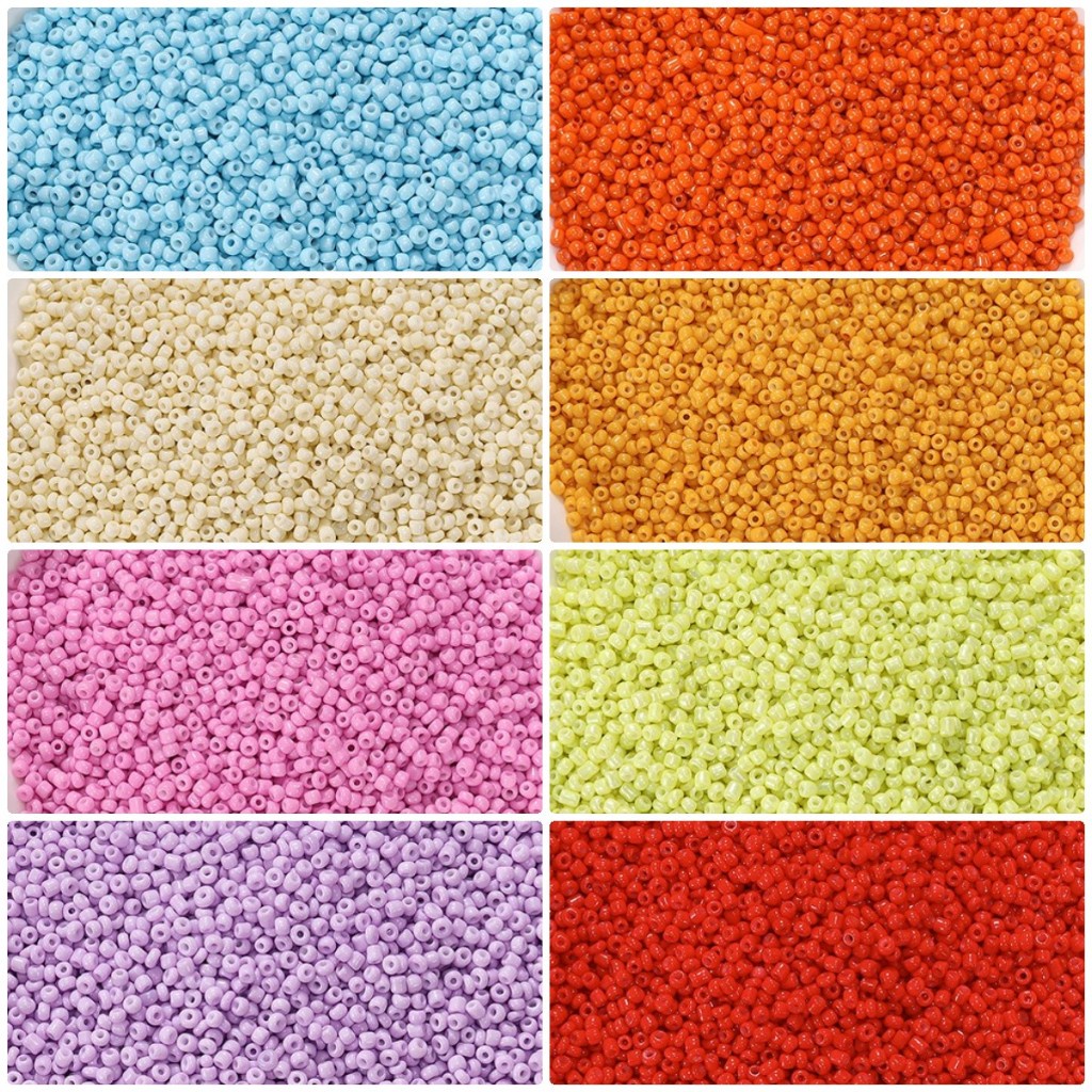 St. kunkka 2mm 1,000Pcs Painted Glass Rice Beads Oily Bright Color