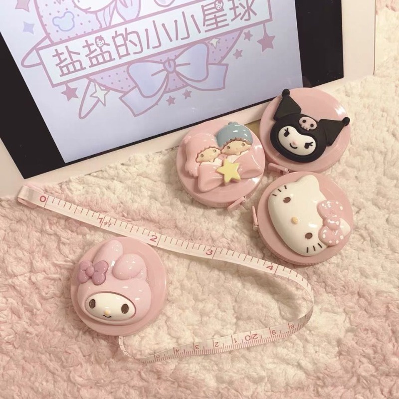 Hello Kitty Portable Small Tape Measure Sanrio Cinnamoroll Kuromi ...