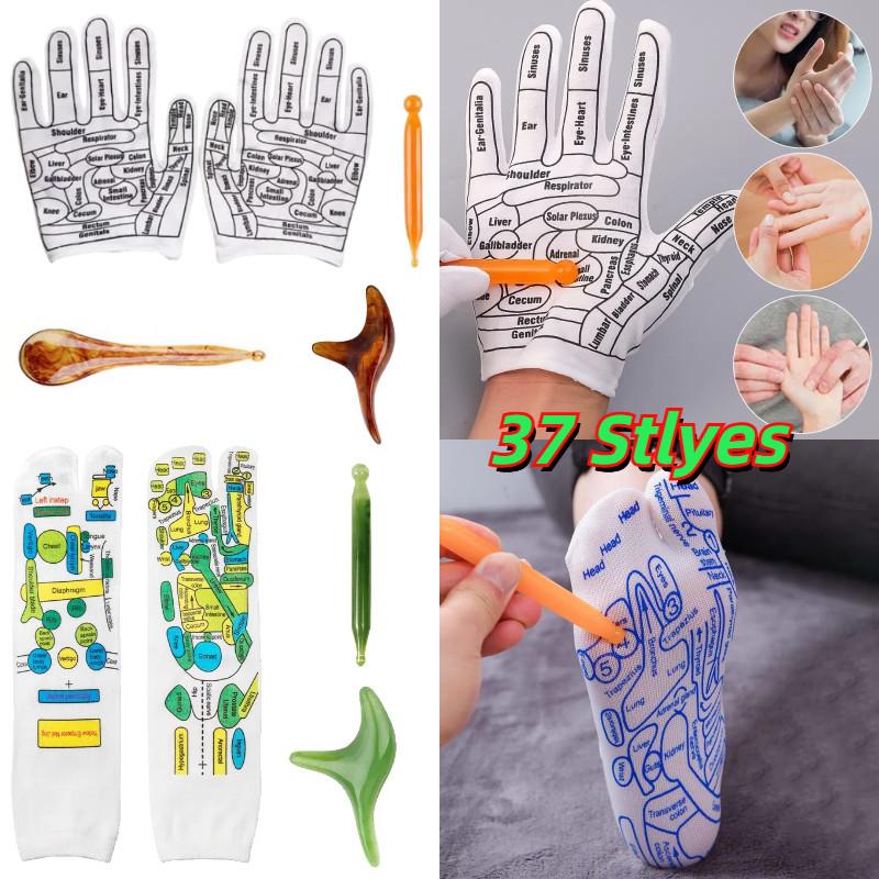 Creative Foot Massage Acupoint Illustrated Socks Reflexology Socks With ...