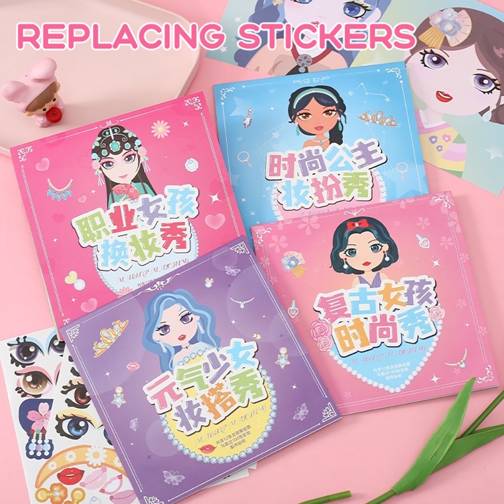 4pcs-fashionista-girl-sticker-change-makeup-stickers-funny-dress-up