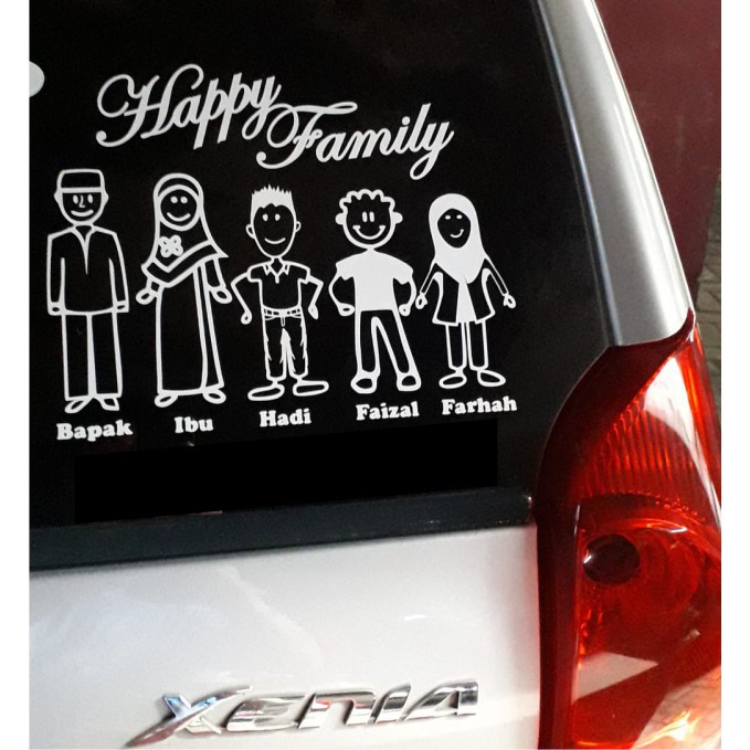Car Clip Stickers Cool Happy Family Decals Cheapest Happy Family Glass ...