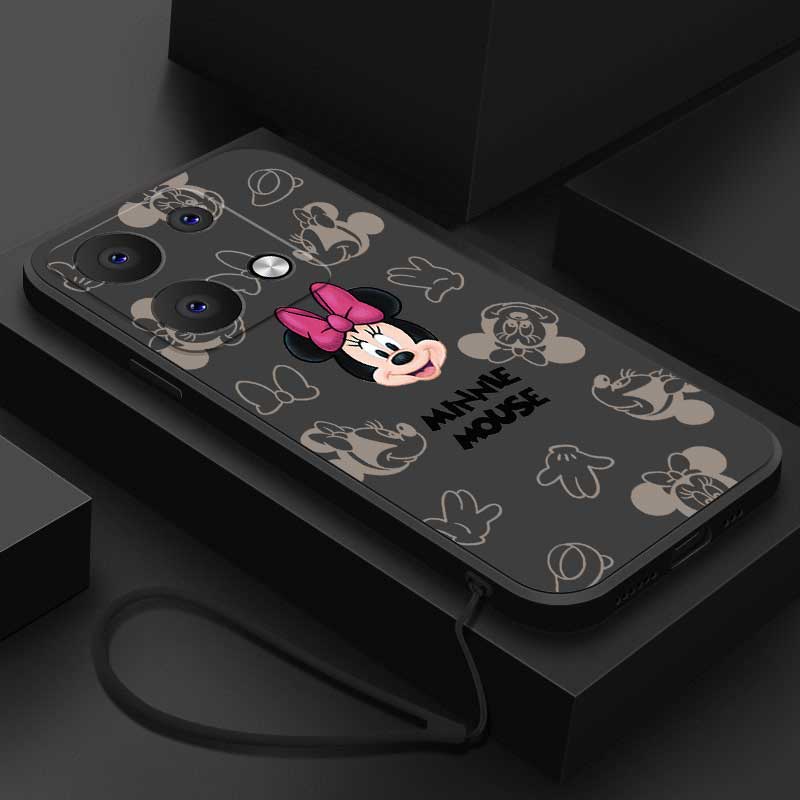 Xiaomi Poco X6 Pro Poco M6 Pro X6pro X5 Pro 5g Liquid Silicon Cartoon Minnie Frosted Silicon Tpu 6982