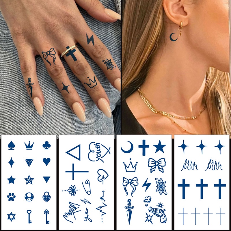 Waterproof Temporary Tattoo Sticker Juice Lasting Ink Simple Hand Arm ...