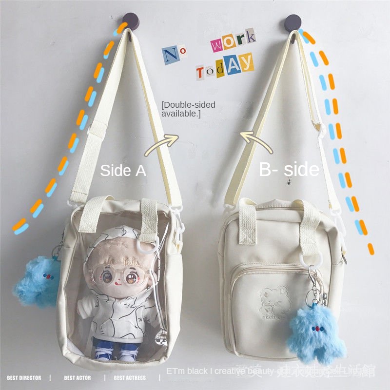 Dolls Bag 20cm Cotton Dolls Backpack Original Transparent Double Double ...