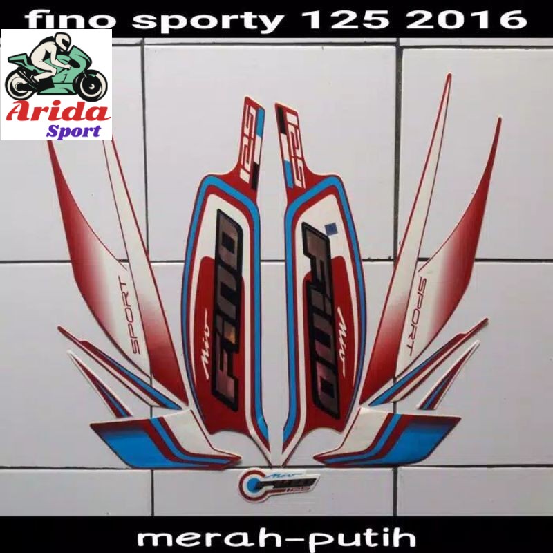 MERAH Striping mio fino sticker yamaha mio fino sporty 125 year 2016 ...