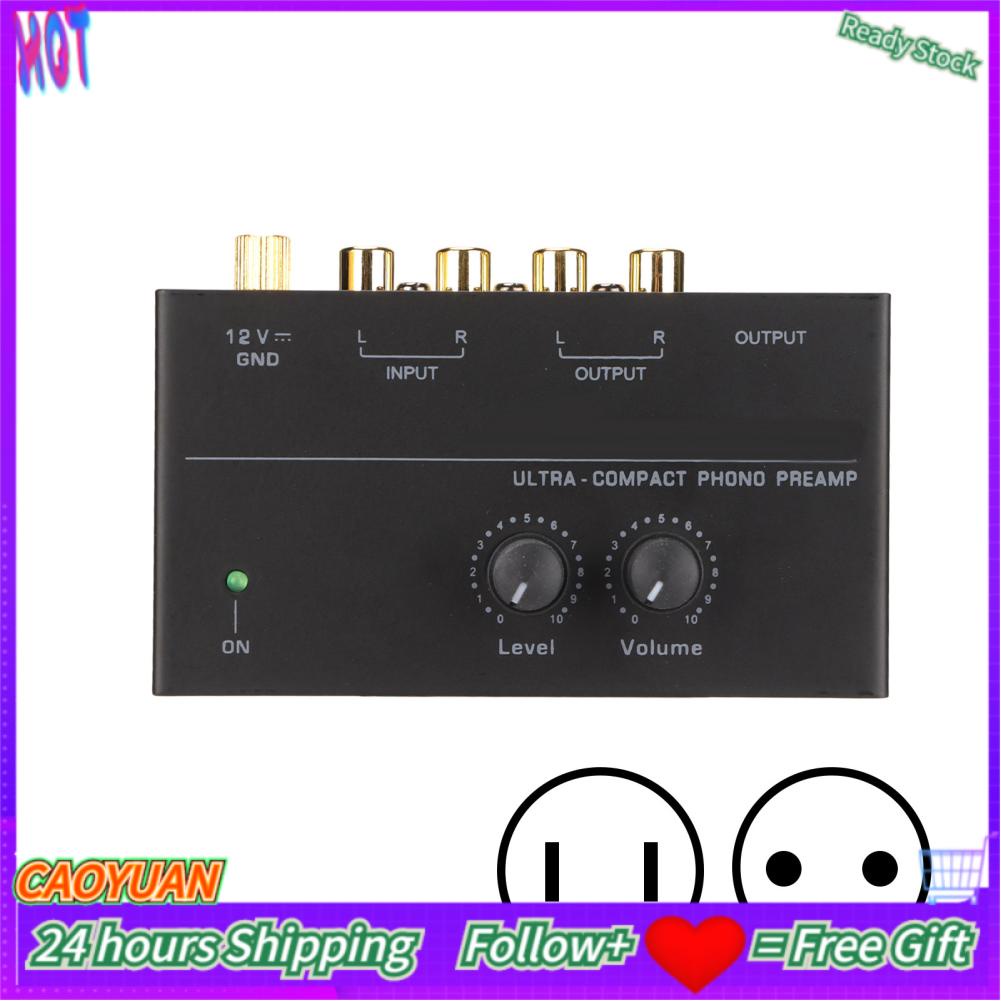 Caoyuanstore Phono Turntable Preamp Mini Stereo Phonograph Preamplifier