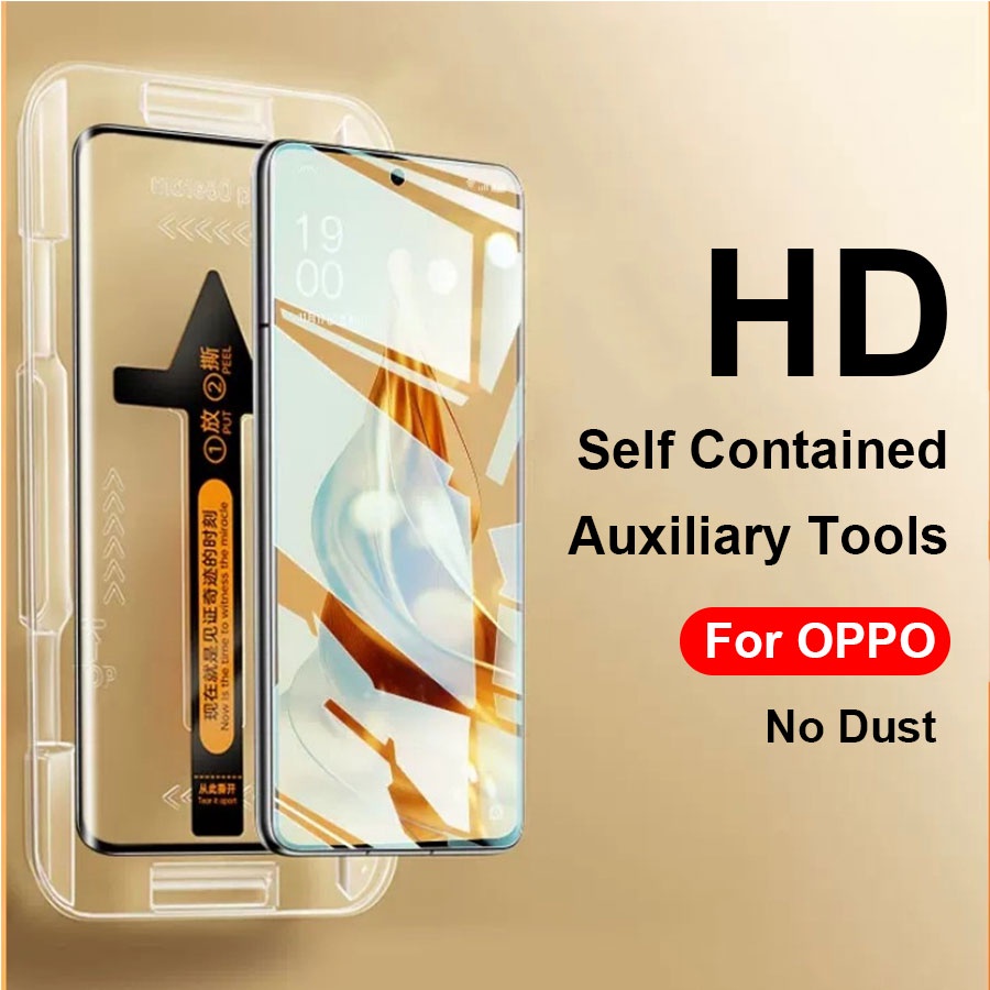 One-click installation Tempered Glass For OPPO Reno 12 Pro Reno 13 Pro 13F  12F 11F 11 10 Pro Plus 8T 5G A15 A15s A16k A77 A78 A17 A17k A18 