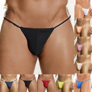 Mens Solid Color Lingerie Stretchy Underwear Bulge Pouch G-string