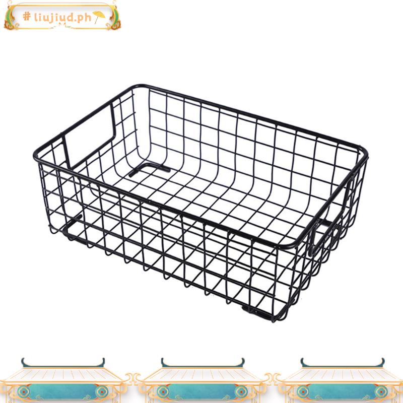 Creative Metal Wire Storage Basket with Handle Wrought Iron Sundries ...
