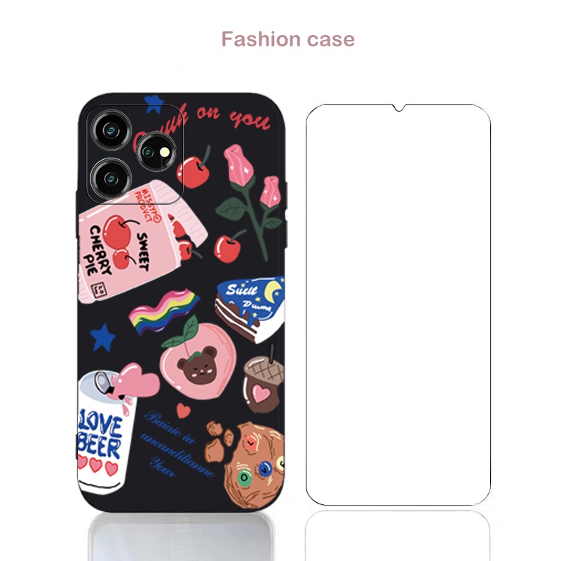 ZTE Blade V50 Design ZTE 8050 Phone Case Pink Cartoon Pattern New Design  Soft TPU Cover With Screen Protector Film