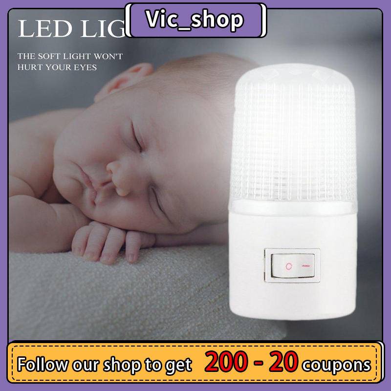 【hot sale】 3W 220V 6LED Wall Plug Night Light Energy Saving White Light