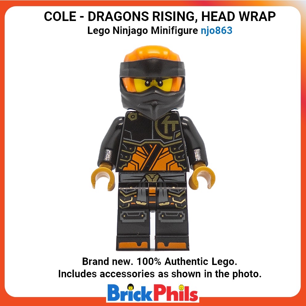 Lego Ninjago Minifigure njo863 Cole - Dragons Rising, Head Wrap ...