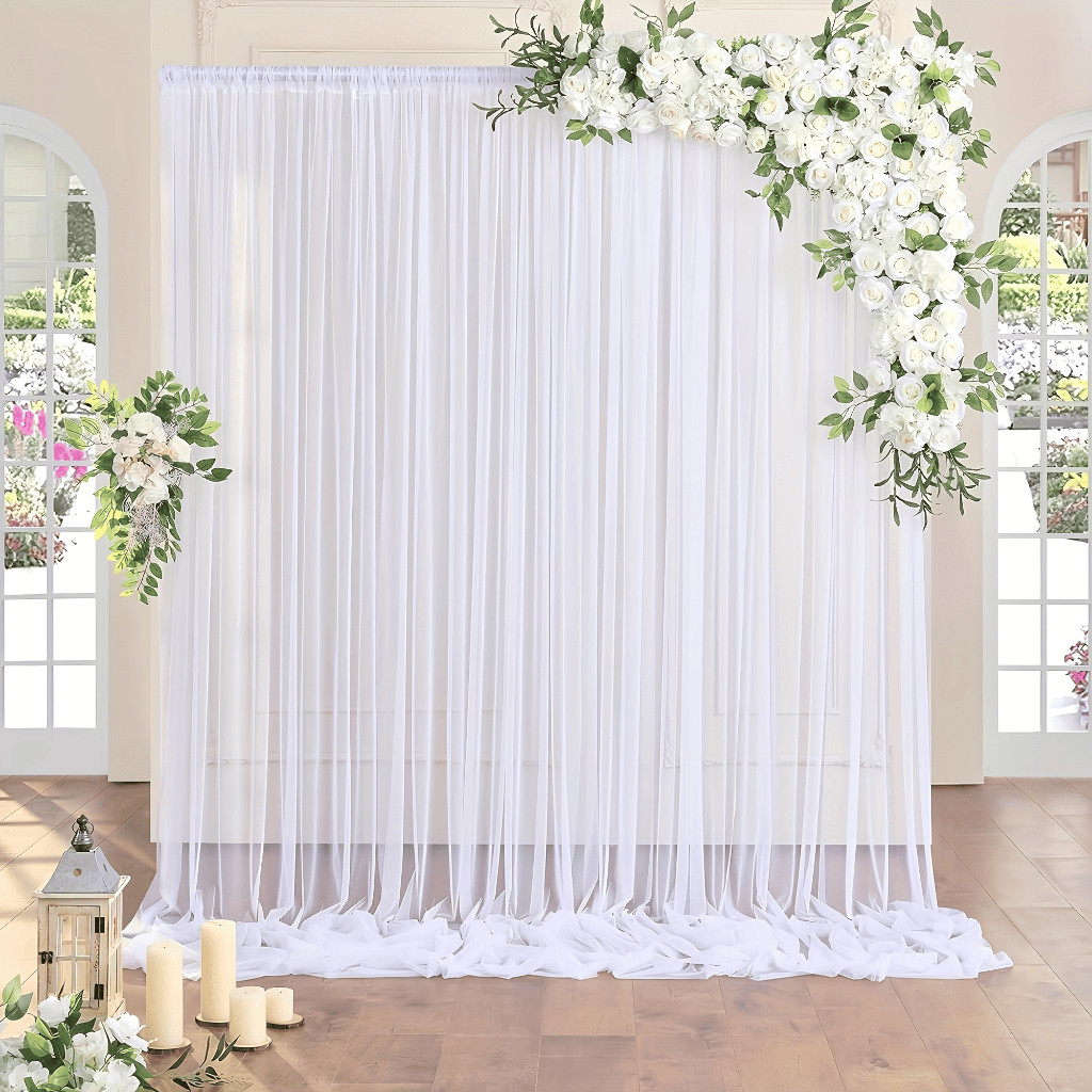 1.6*2/5m Ivory White Wedding Backdrop Curtain Birthday Party Decor ...