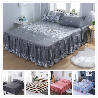 BEDSURE TWIN SHEETS GRAY 4PCS- PILLOWCASE, SHEET, FITTED SHEET BLACK BED  SKIRT