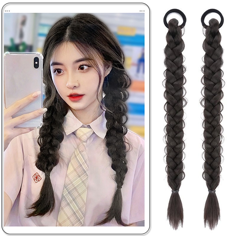 2PC Wig Braids Ponytail Wig Women's Handmade Braids Women Wigs Fashion